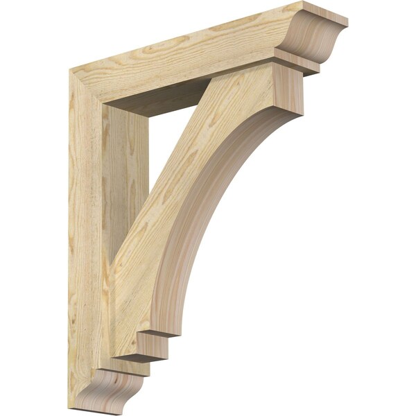 Ekena Millwork Imperial Traditional Rough Sawn Bracket w/ Offset Brace, Douglas Fir, 6"W x 26"D x 30"H BKT0604X26X30IMP01RDF - main